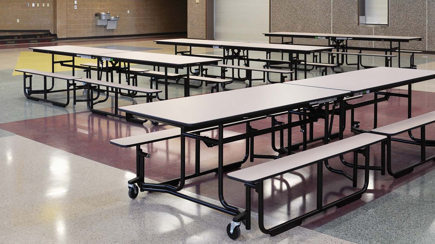 school cafeteria table