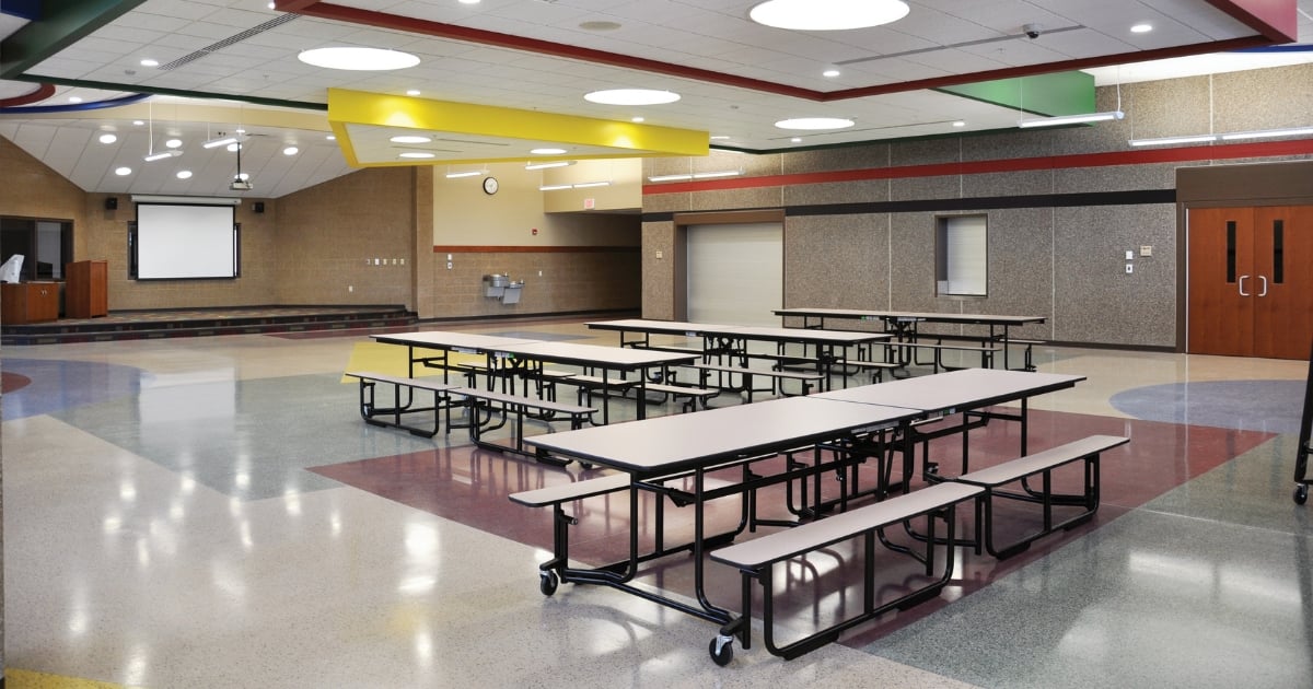 school cafeteria table